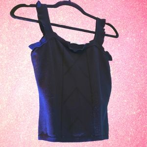 Max Studio Black Sleeveless Ruffled Top - XS
